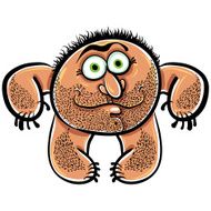 Funny cartoon monster with stubble vector illustration N2
