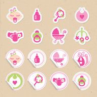 Baby Girl Sticker Icons