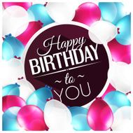 Birthday card with balloons and birthday text N3