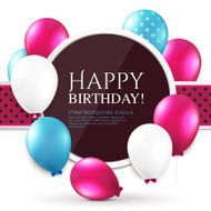 Birthday card with balloons and birthday text N4