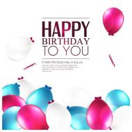 Birthday card with balloons and birthday text N5