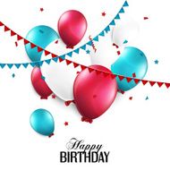 Birthday card with balloons and birthday text N6