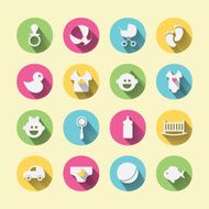 Paper clipped sticker Baby set N3