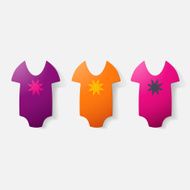 Paper clipped sticker baby bodysuit N5