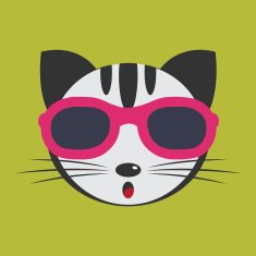 Vector image of a cat wearing glasses