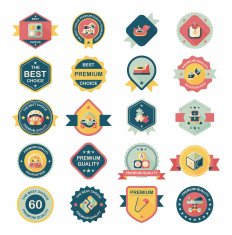 Baby badge banner design flat background set eps10 N141