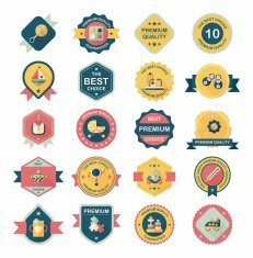 Baby badge banner design flat background set eps10 N145