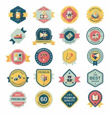 Baby badge banner design flat background set eps10 N147