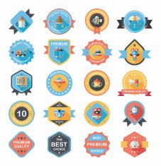 Baby badge banner design flat background set eps10 N158
