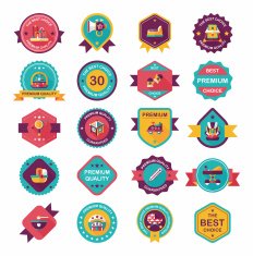 Baby badge banner design flat background set eps10 N163