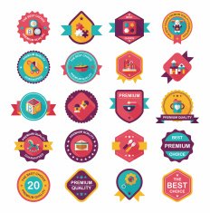 Baby badge banner design flat background set eps10 N168