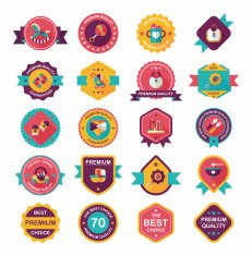 Baby badge banner design flat background set eps10 N170