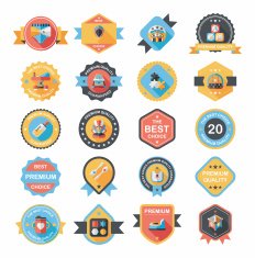 Baby badge banner design flat background set eps10 N172