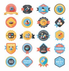 Baby badge banner design flat background set eps10 N175