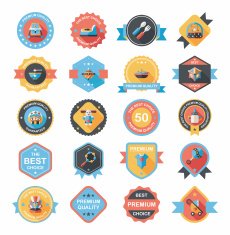 Baby badge banner design flat background set eps10 N179