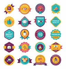 Baby badge banner design flat background set eps10 N185