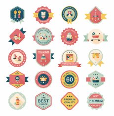 Baby badge banner design flat background set eps10 N188