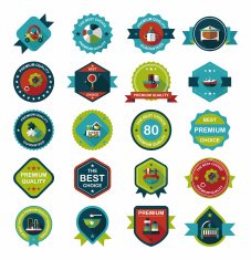 Baby badge banner design flat background set eps10 N193