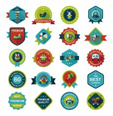 Baby badge banner design flat background set eps10 N196
