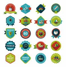 Baby badge banner design flat background set eps10 N201