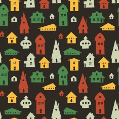 Different houses seamless pattern Vector
