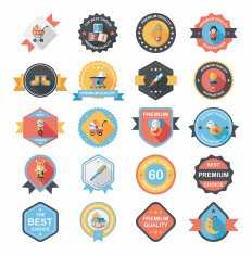 Baby badge banner design flat background set eps10 N216
