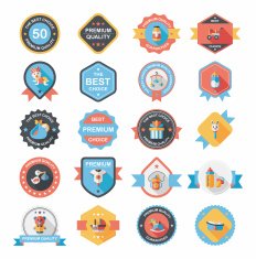 Baby badge banner design flat background set eps10 N217