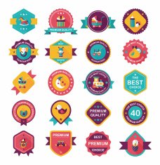 Baby badge banner design flat background set eps10 N219