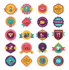 Baby badge banner design flat background set eps10 N220