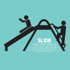 Children Having Fun With Slide Vector Illustration