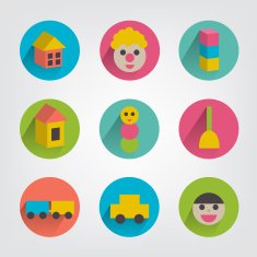 Collection of children toys Vector shapes