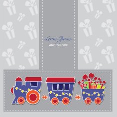 locomotive with gift boxes