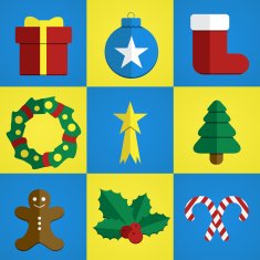 Christmas icons flat design