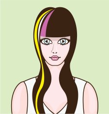 Girl with highlights and big eyes