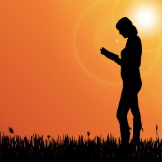 Vector silhouette of woman N7