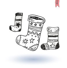 christmas socks vector illustration