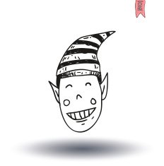 Cartoon Christmas elf vector illustration