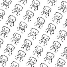 Angry Child Cartoon Pattern