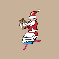 Santa open gift box