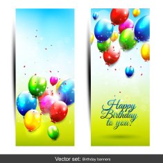 Birthday balloons banners free image download