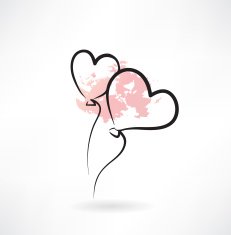 Balloons in the shape of a heart icon