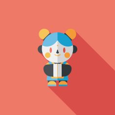 Chinese New Year girl flat icon with long shadow eps10 N89