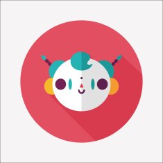 Chinese New Year boy flat icon with long shadow eps10 N55