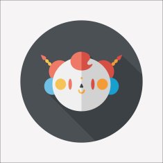 Chinese New Year boy flat icon with long shadow eps10 N56