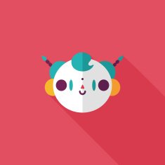Chinese New Year boy flat icon with long shadow eps10 N59