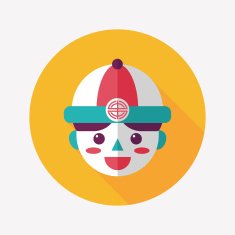 Chinese New Year boy flat icon with long shadow eps10 N62
