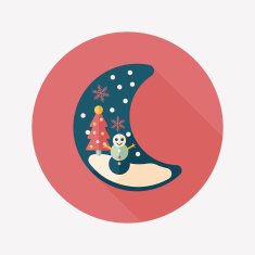 Christmas eve flat icon with long shadow eps10