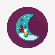 Christmas eve flat icon with long shadow eps10 N2