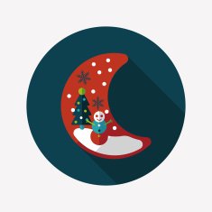 Christmas eve flat icon with long shadow eps10 N3