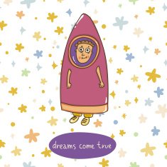 pattern star boy rocket vector N2